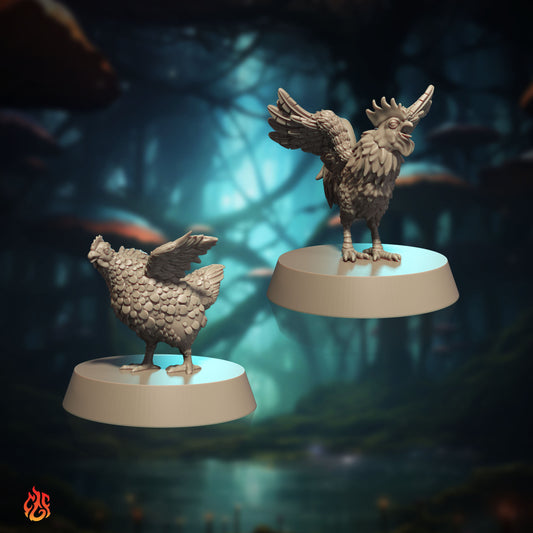 Gallinas Furiosas (Digital, archivos STL)
