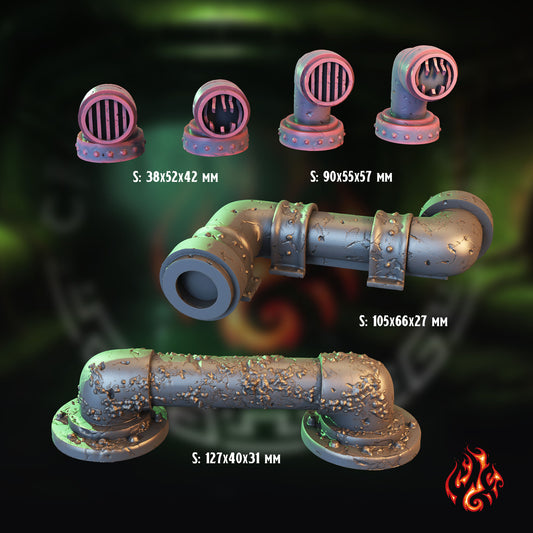Sewer pipes set