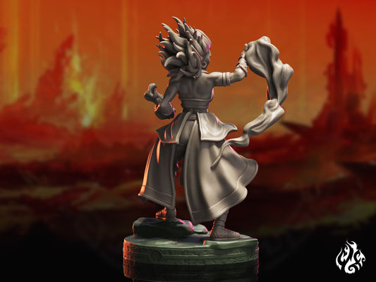 Cendre, moine Genasi de feu