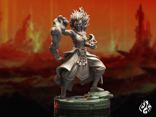 Cendre, moine Genasi de feu