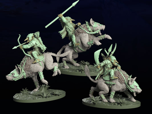 Groupe de cavaliers de loups gobelins