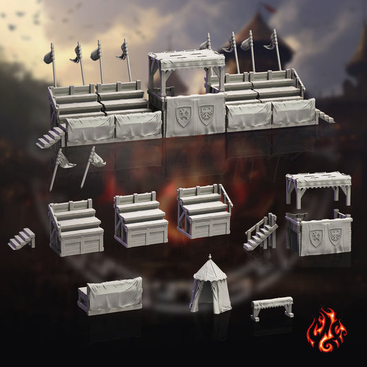 Jousting Arena and Spectators (Digital, STL files)