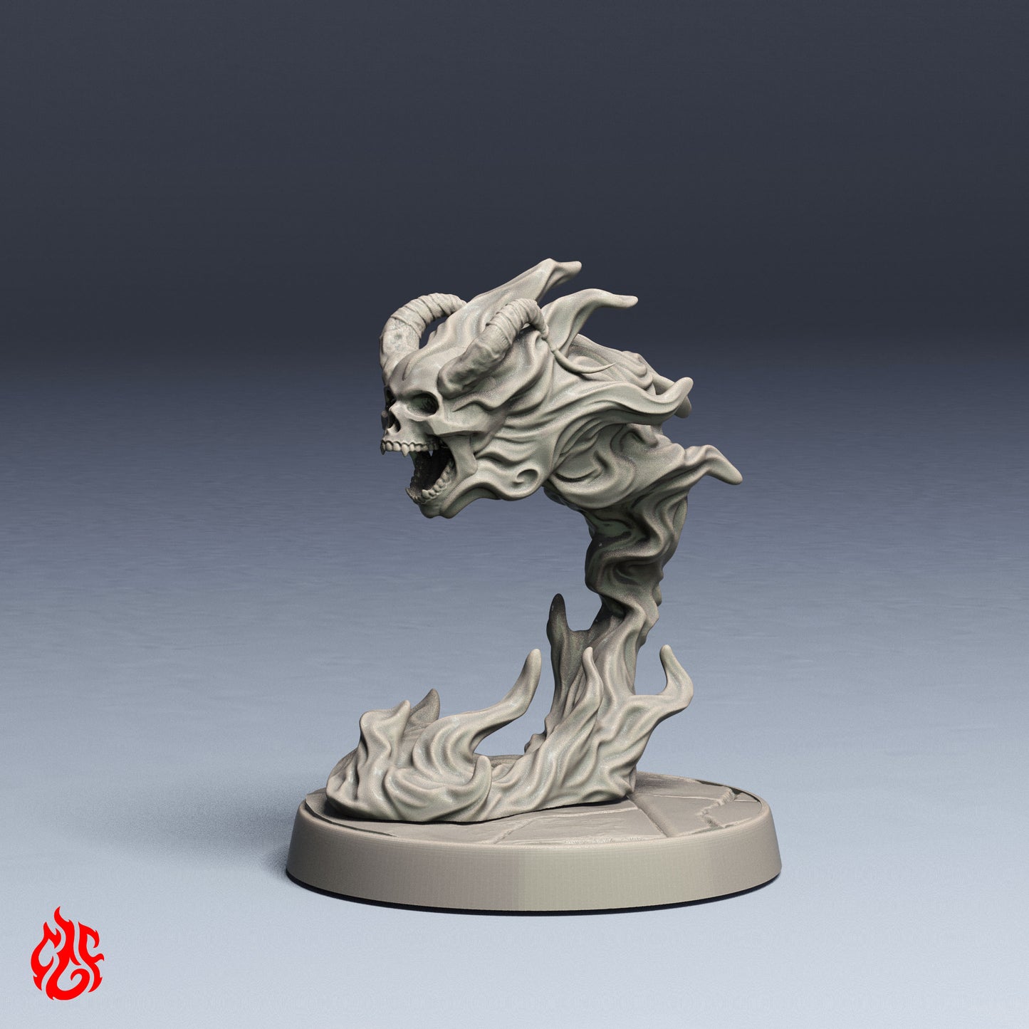 Flammender Schädel