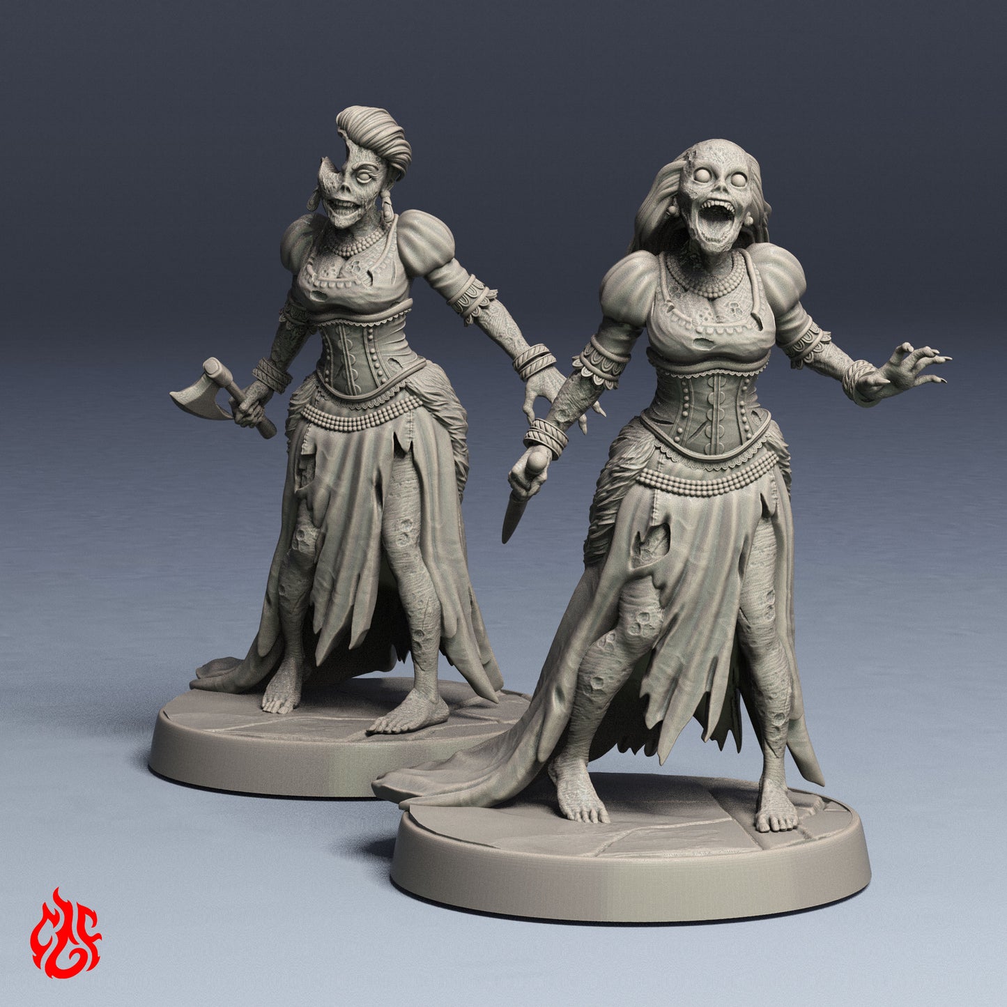 Mourners, female zombies