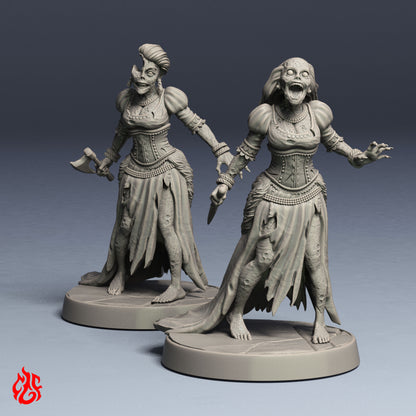 Mourners, female zombies