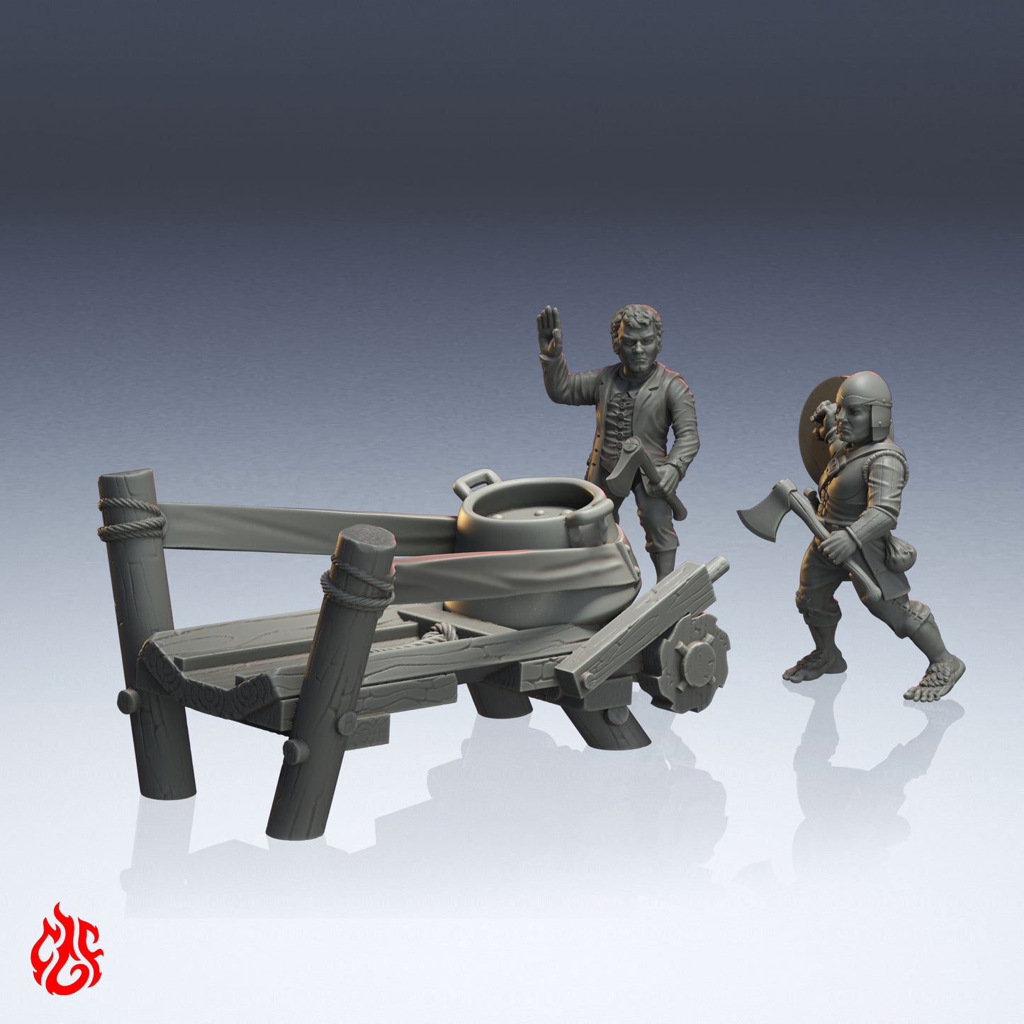 La fronde géante du Hobbit, « Le lanceur de chaudron »