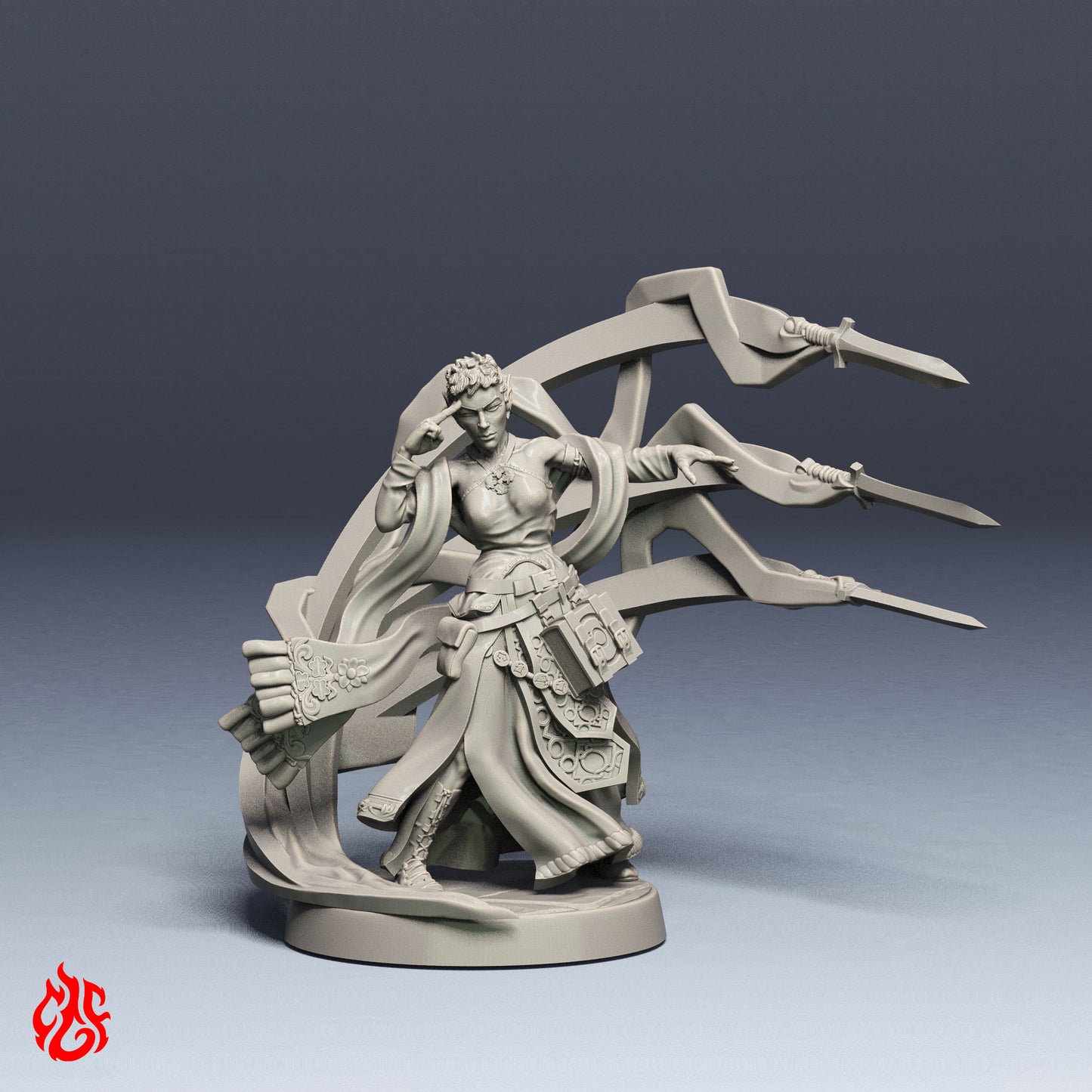 Mago bailarín de espadas