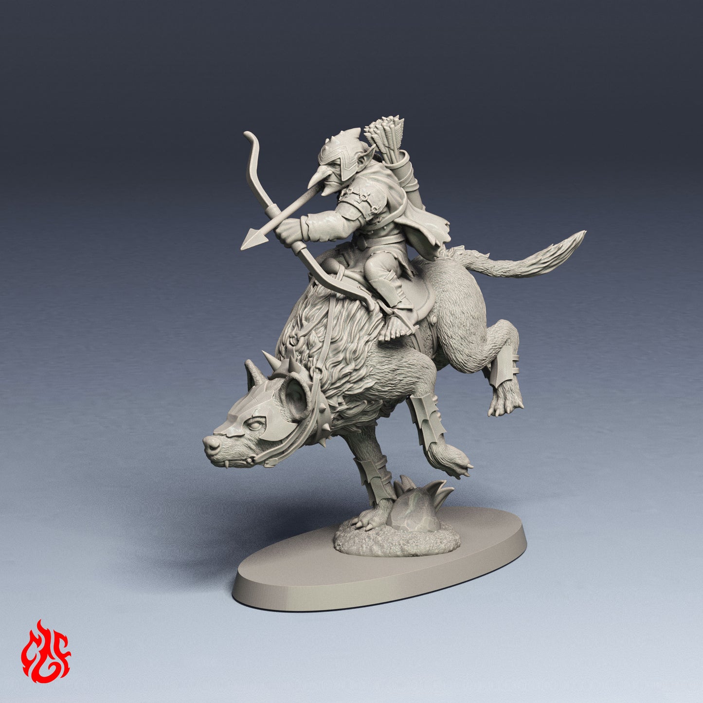 Bande de Cavaliers Loups Gobelins (Numérique, fichiers STL)
