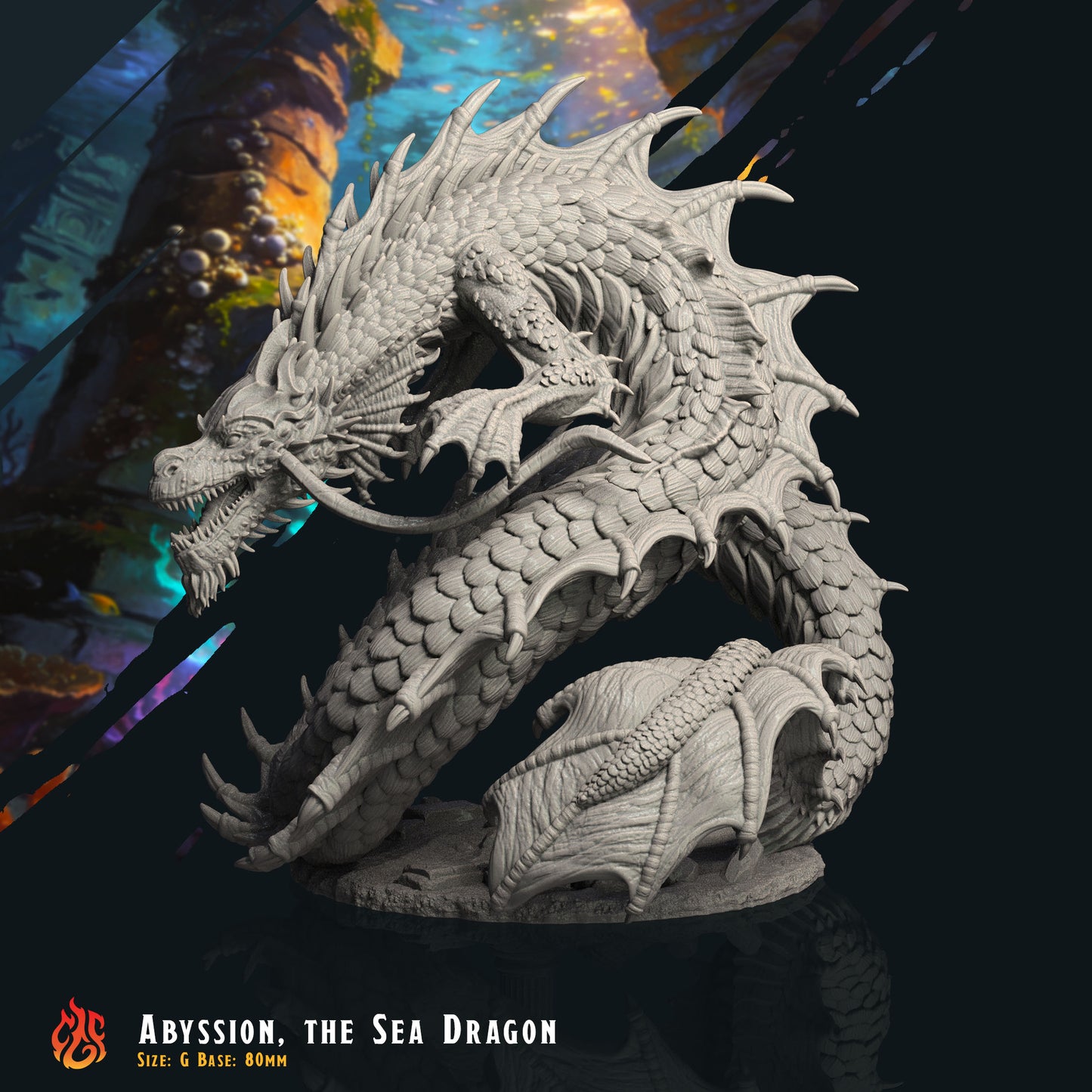Abyssion, el Dragón Marino (Digital, archivos STL)