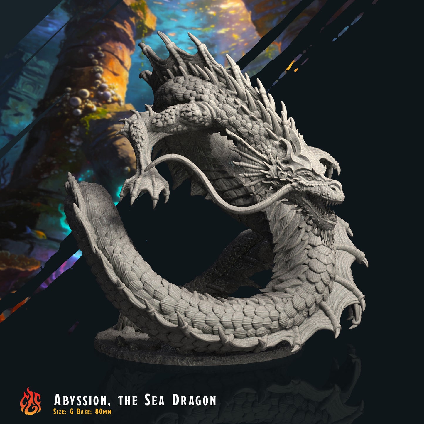 Abyssion, el Dragón Marino (Digital, archivos STL)