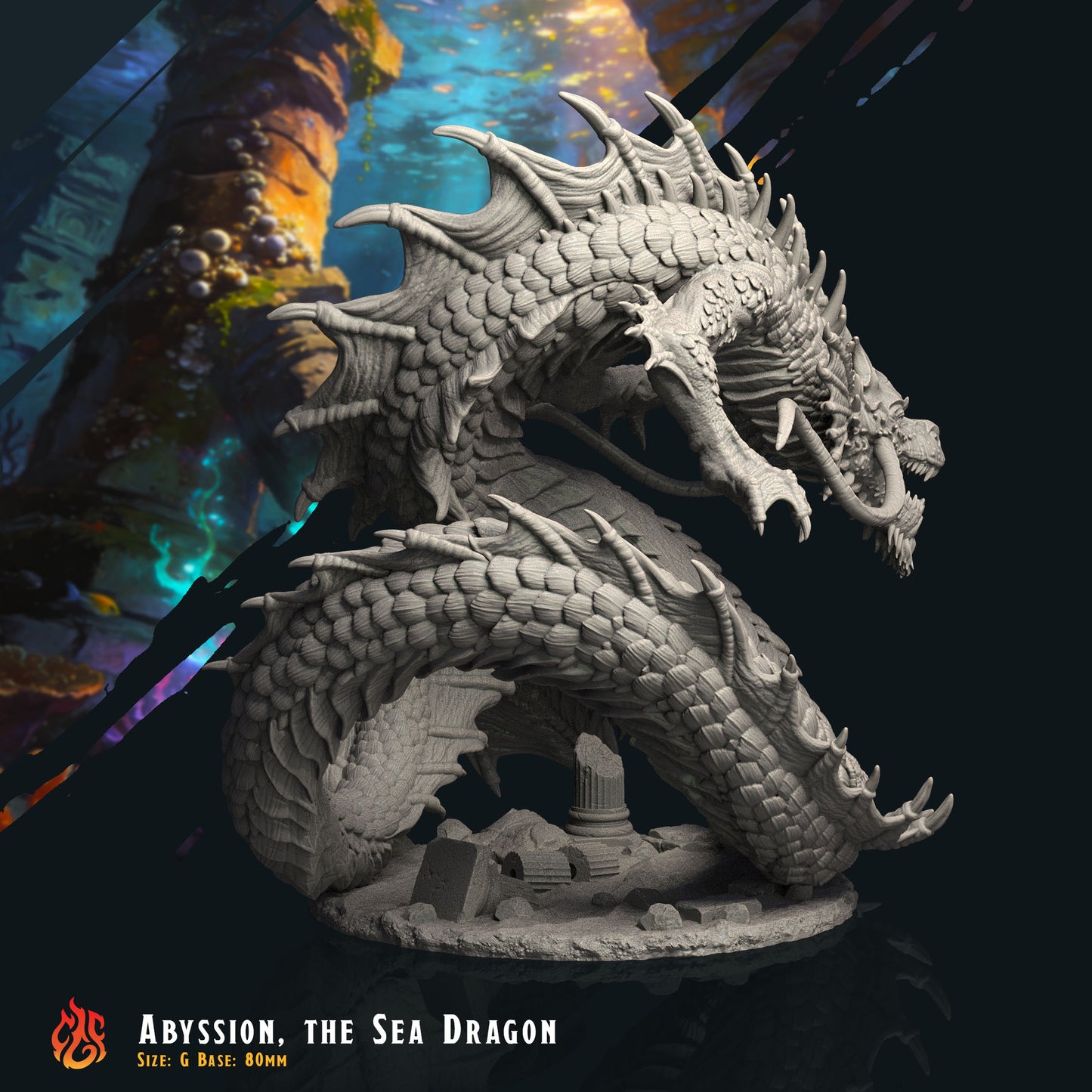 Abyssion, el Dragón Marino (Digital, archivos STL)