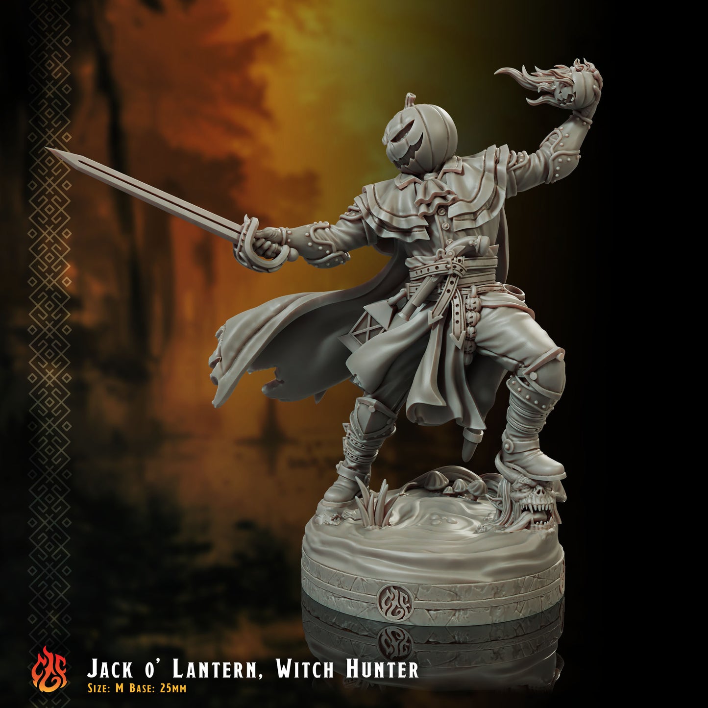 Jack O' Latern - STL File  (32mm & 75mm scale version included)