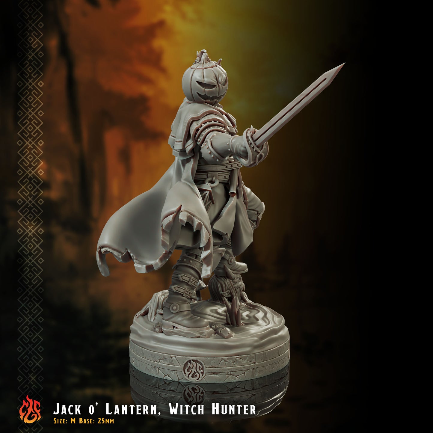 Jack O' Latern - STL File  (32mm & 75mm scale version included)