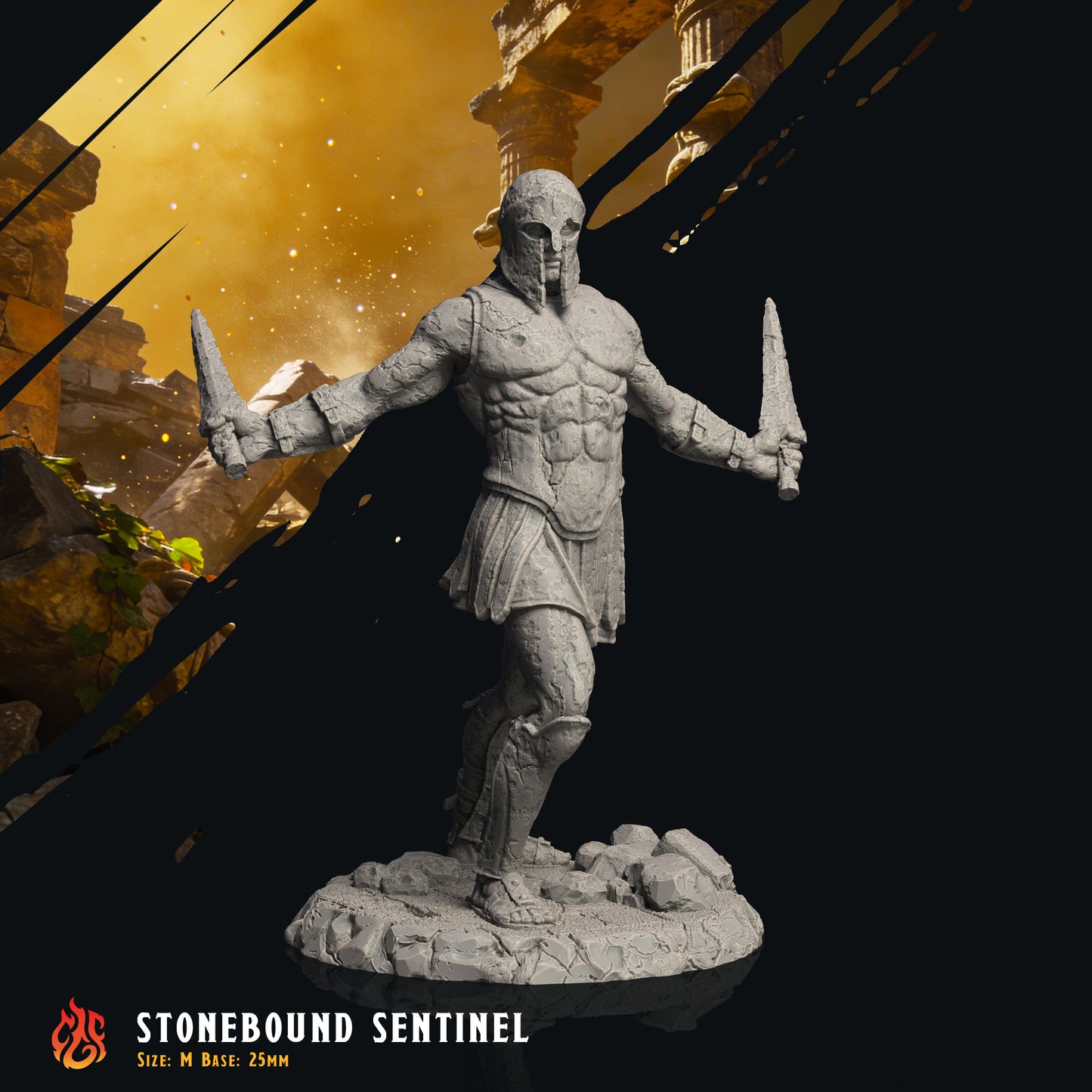 Stonebound Sentinel, Animated Petrified victims (Digital, STL files)