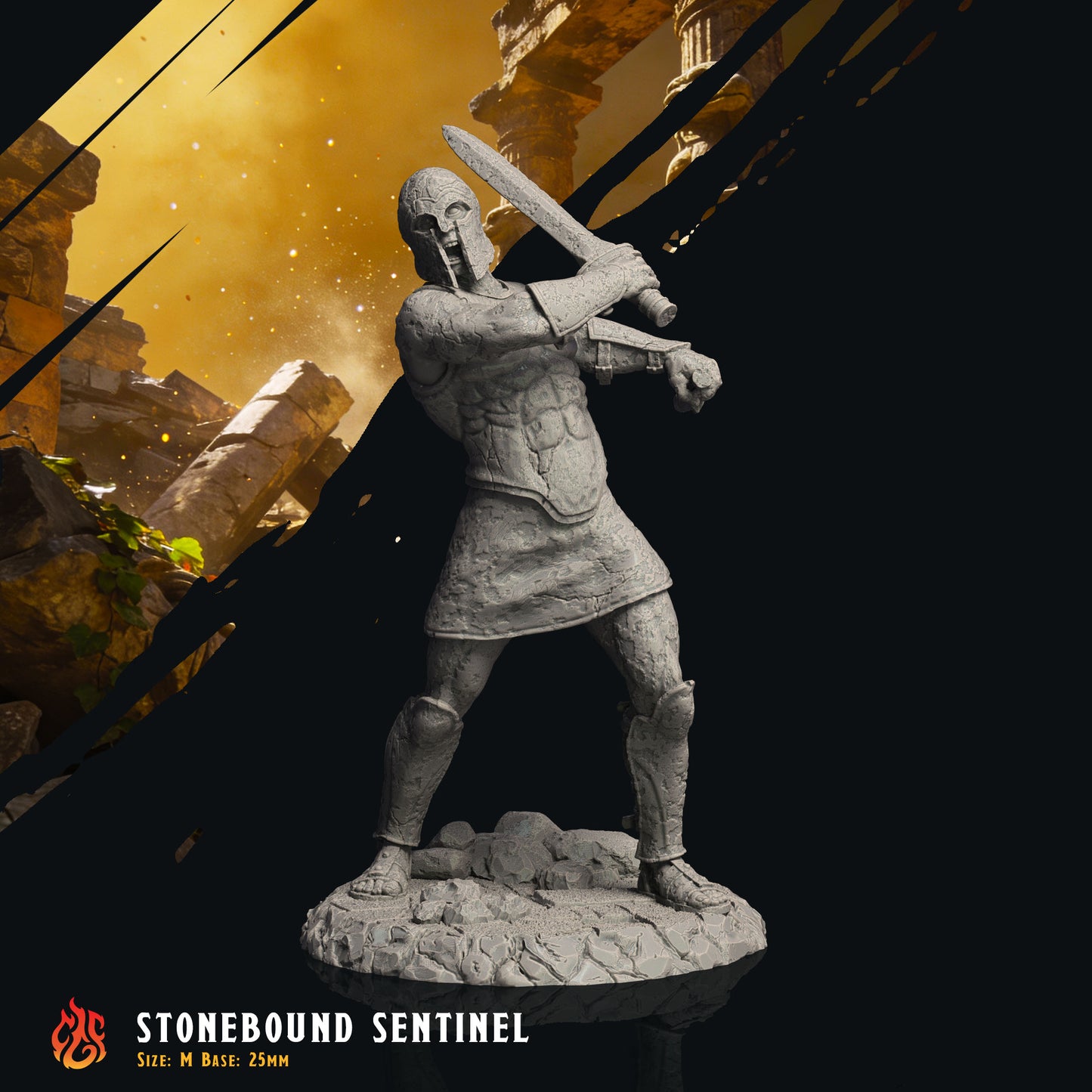Stonebound Sentinel, Animated Petrified victims (Digital, STL files)