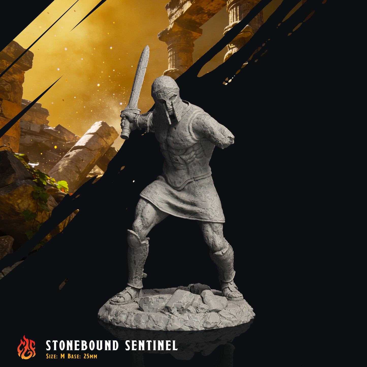 Stonebound Sentinel, Animated Petrified victims (Digital, STL files)