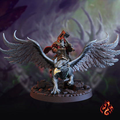 Grand Maître Obéron, monté sur le Griffon Royal