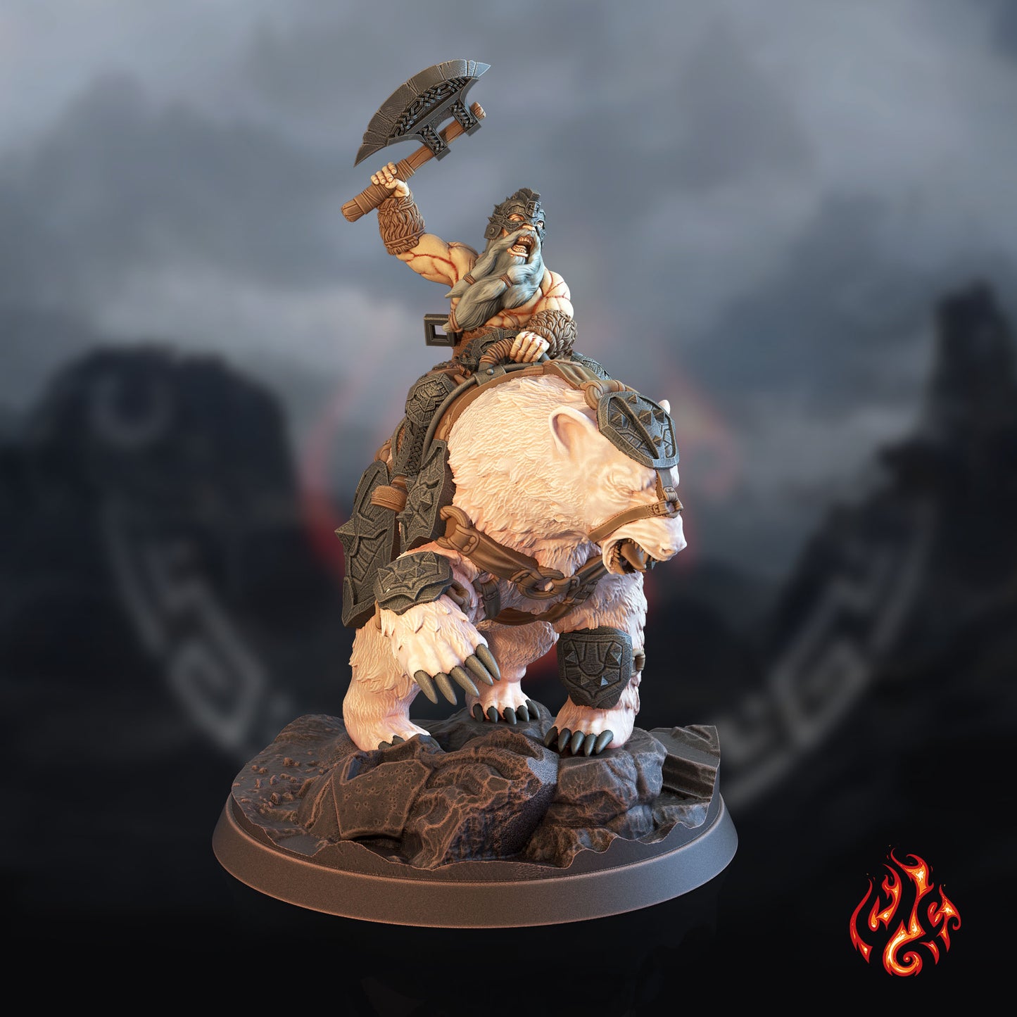 Nain Berserker Cavalier d'Ours