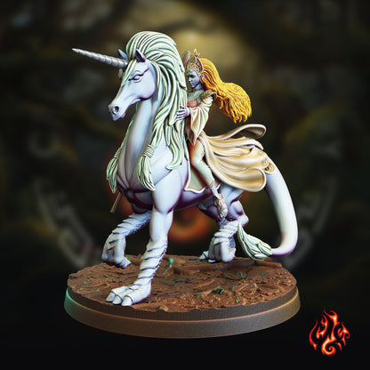 Naesala, Elf Wizard mounted on Unicorn