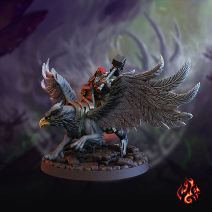 Grand Maître Obéron, monté sur le Griffon Royal