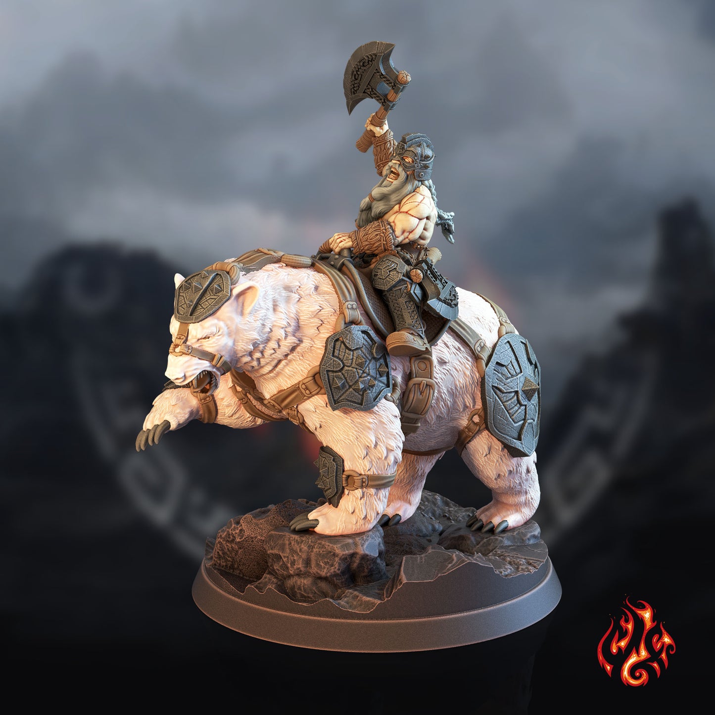 Nain Berserker Cavalier d'Ours